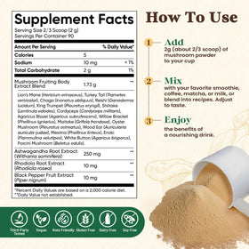 Poudre de champignon Fidus 16 en 1 avec des champignons frais