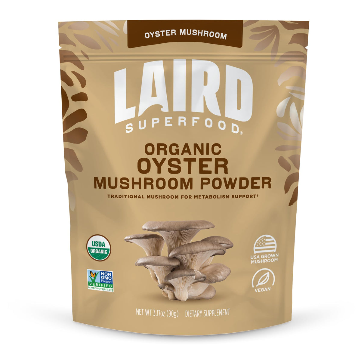 Poudre de champignon huître bio Laird Superfood 100g vue avant