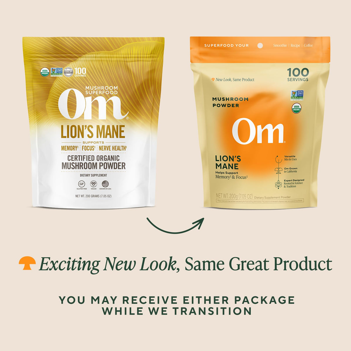 Poudre de Champignon Lion’s Mane OM et smoothie