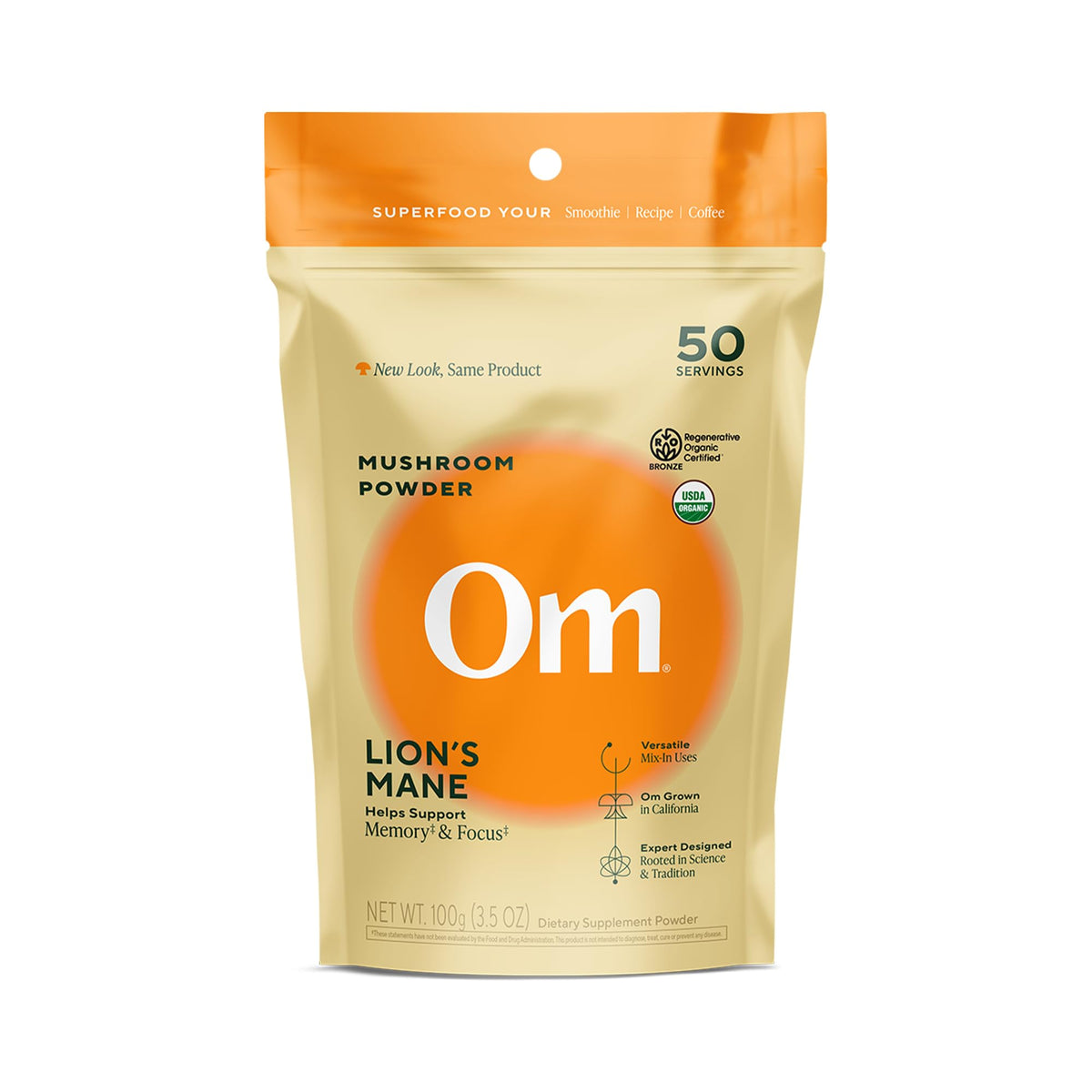 Poudre de Champignon Lion’s Mane OM MUSHROOM SUPERFOOD devant