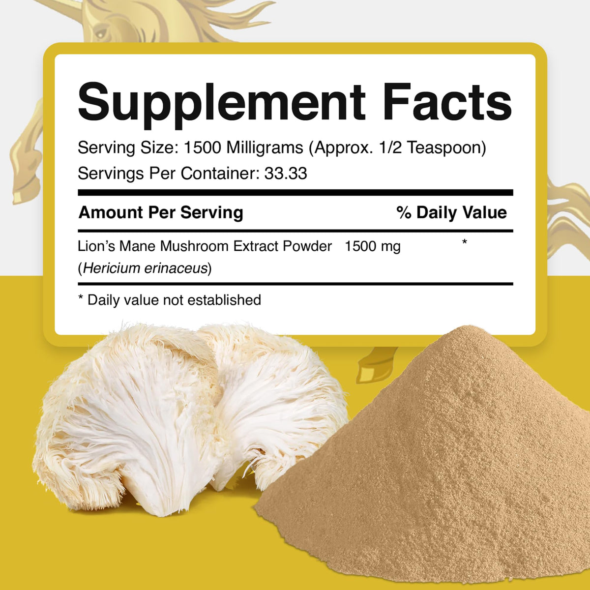 Poudre de champignon Lion's Mane près d'ingrédients de smoothie