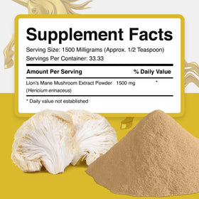 Poudre de champignon Lion's Mane près d'ingrédients de smoothie