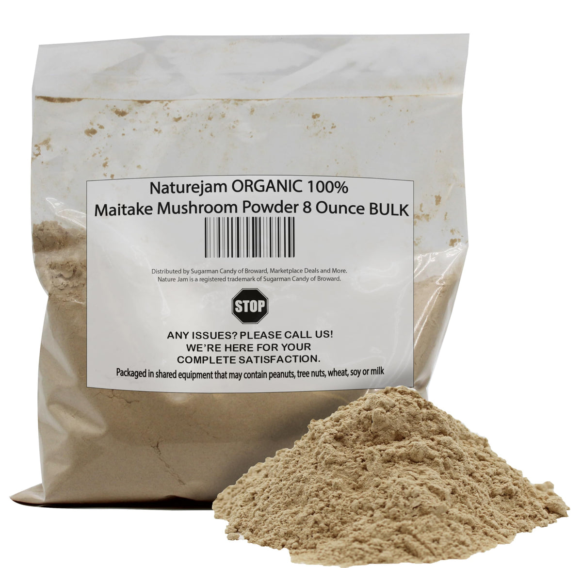 Poudre de champignon Maitake bio Naturejam 231g vue de face