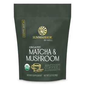 Poudre de champignon matcha bio Sunwarrior 90g sachet avant
