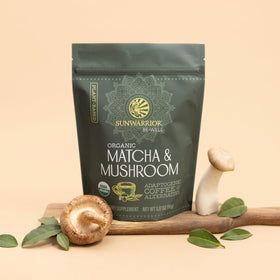 Poudre de champignon matcha Sunwarrior dans un bol