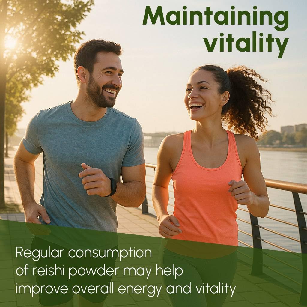 Poudre de champignon Reishi Beleon Goods ajoutée à un smoothie