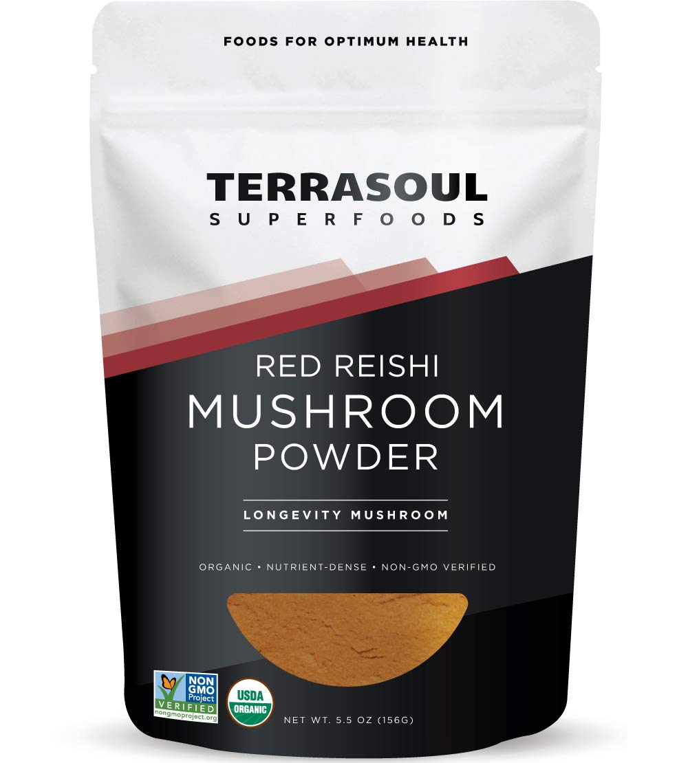 Poudre de champignon Reishi bio Terrasoul Superfoods 159g vue de face