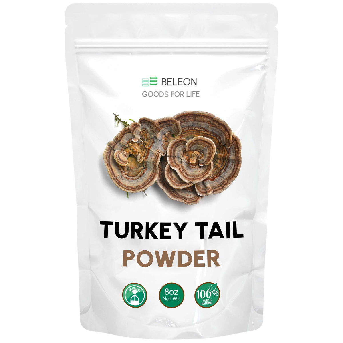Poudre de champignon Turkey Tail 272g - vue de l'emballage avant