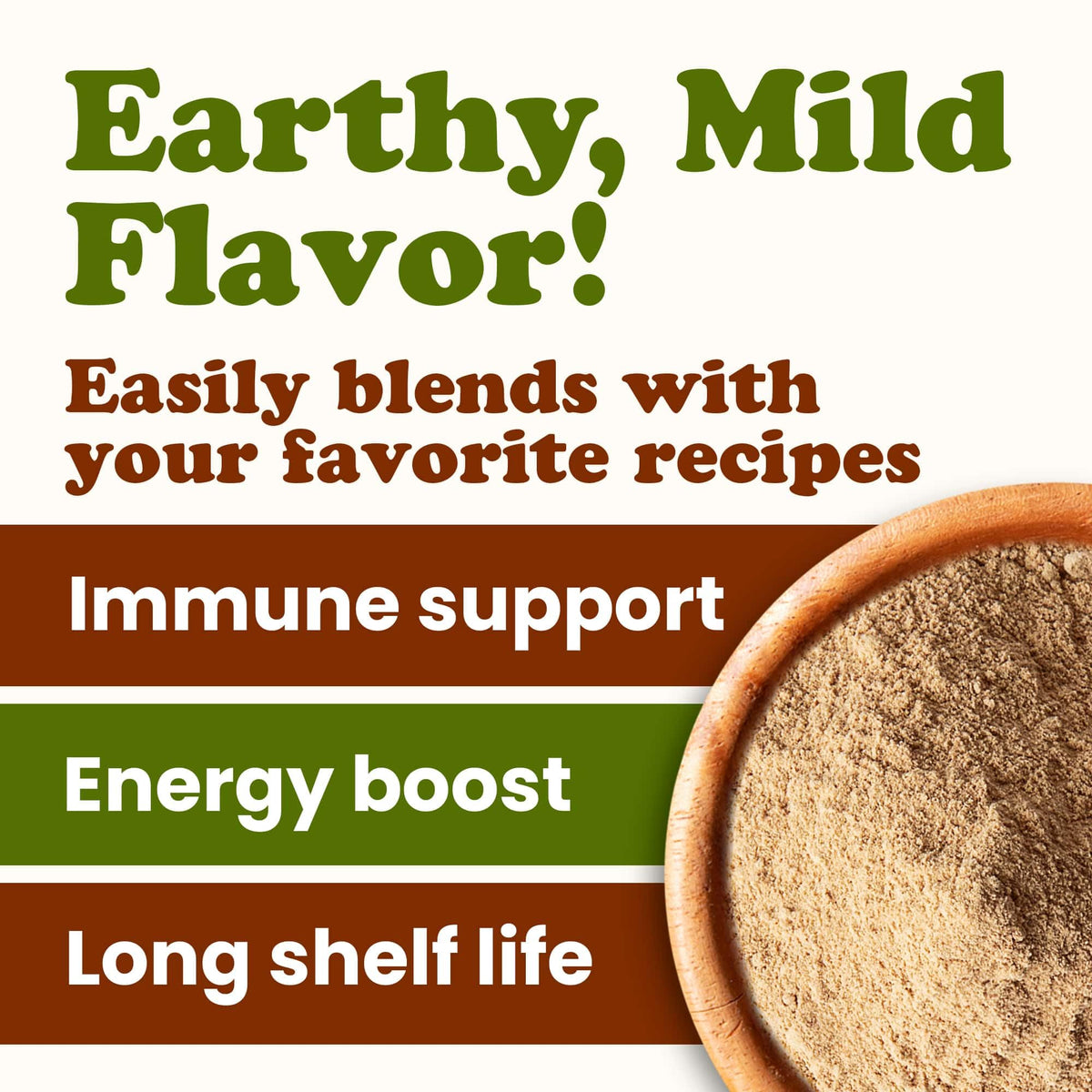 Poudre de champignon Turkey Tail Bio Food to Live utilisée dans une recette de smoothie