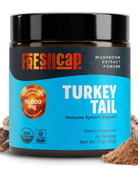 Poudre de champignon Turkey Tail FreshCap, vue de face