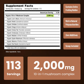 Poudre de champignons bio NutraChamps 250g vue de côté