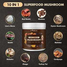 Poudre de champignons JUYIHEAL mélangée dans un smoothie