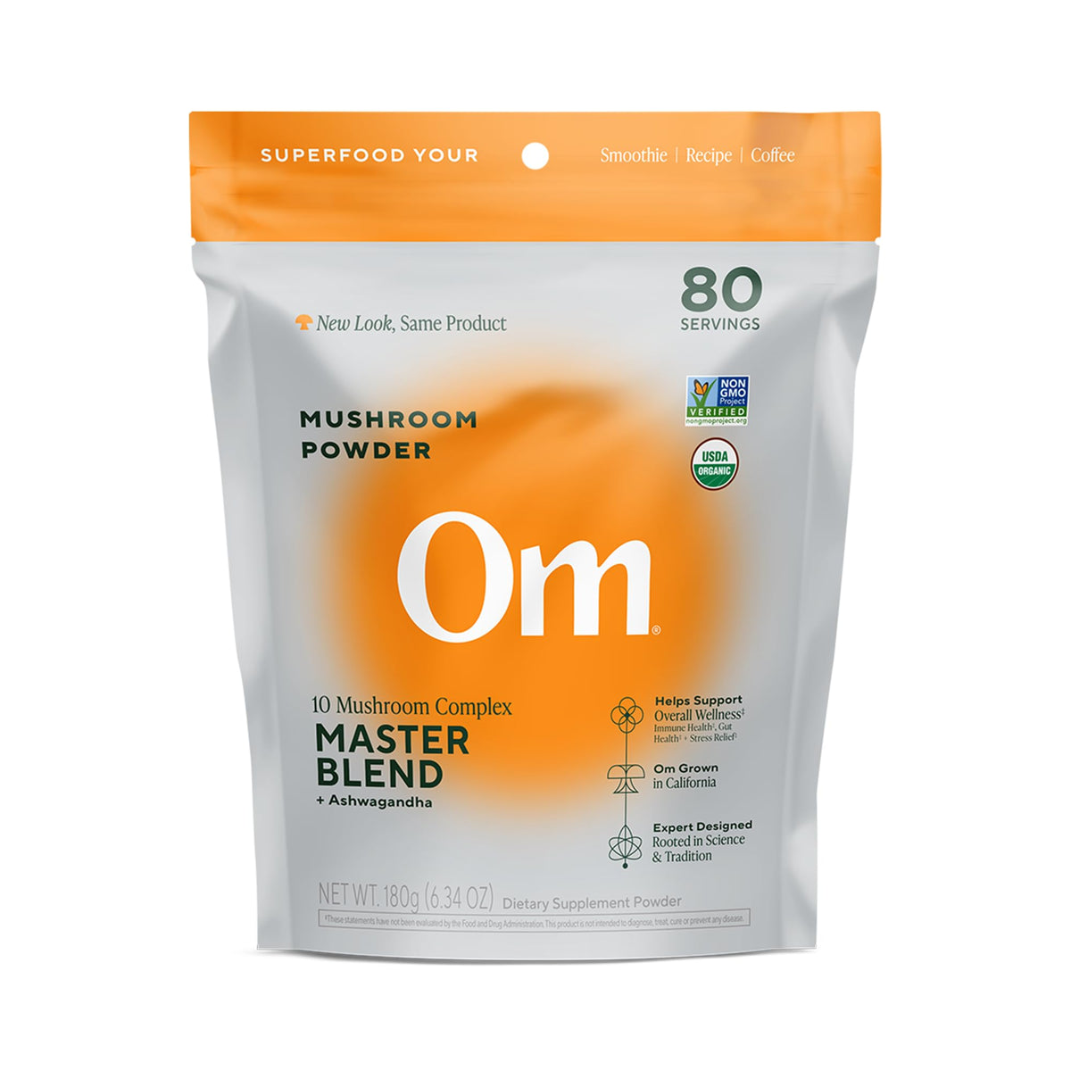 Poudre de champignons Master Blend OM MUSHROOM SUPERFOOD vue avant
