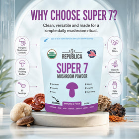 Poudre de Champignons Super 7 ajoutée à un smoothie