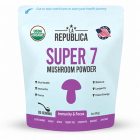 Poudre de Champignons Super 7 de LRLA SUPERFOODS, vue de face