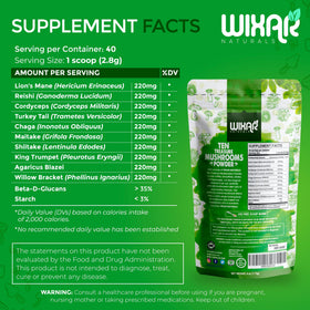 Poudre de champignons WIXAR NATURALS mélangée dans un smoothie