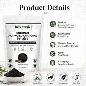 Poudre de charbon actif Herb Magic avec des ingrédients DIY