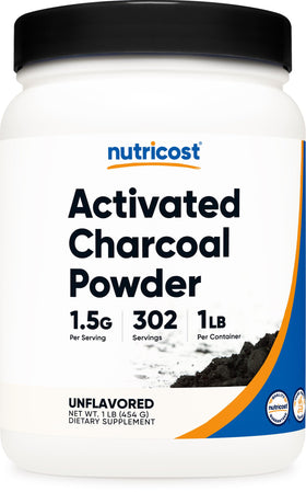 Poudre de Charbon Actif Nutricost 1LB emballage avant