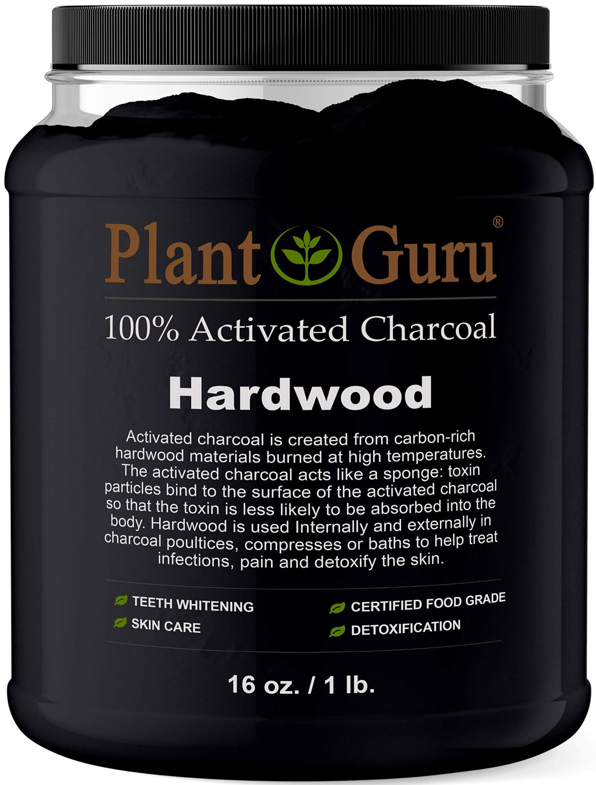 Poudre de charbon actif Plant Guru 581g en pot