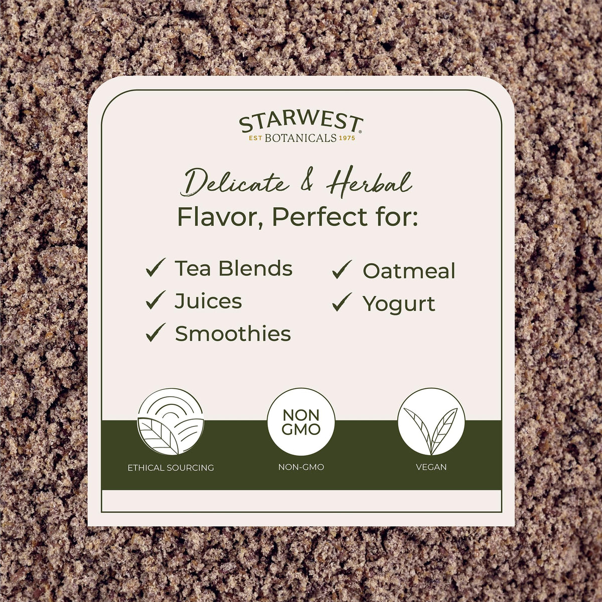 Poudre de chardon-marie bio Starwest Botanicals versée dans un bol