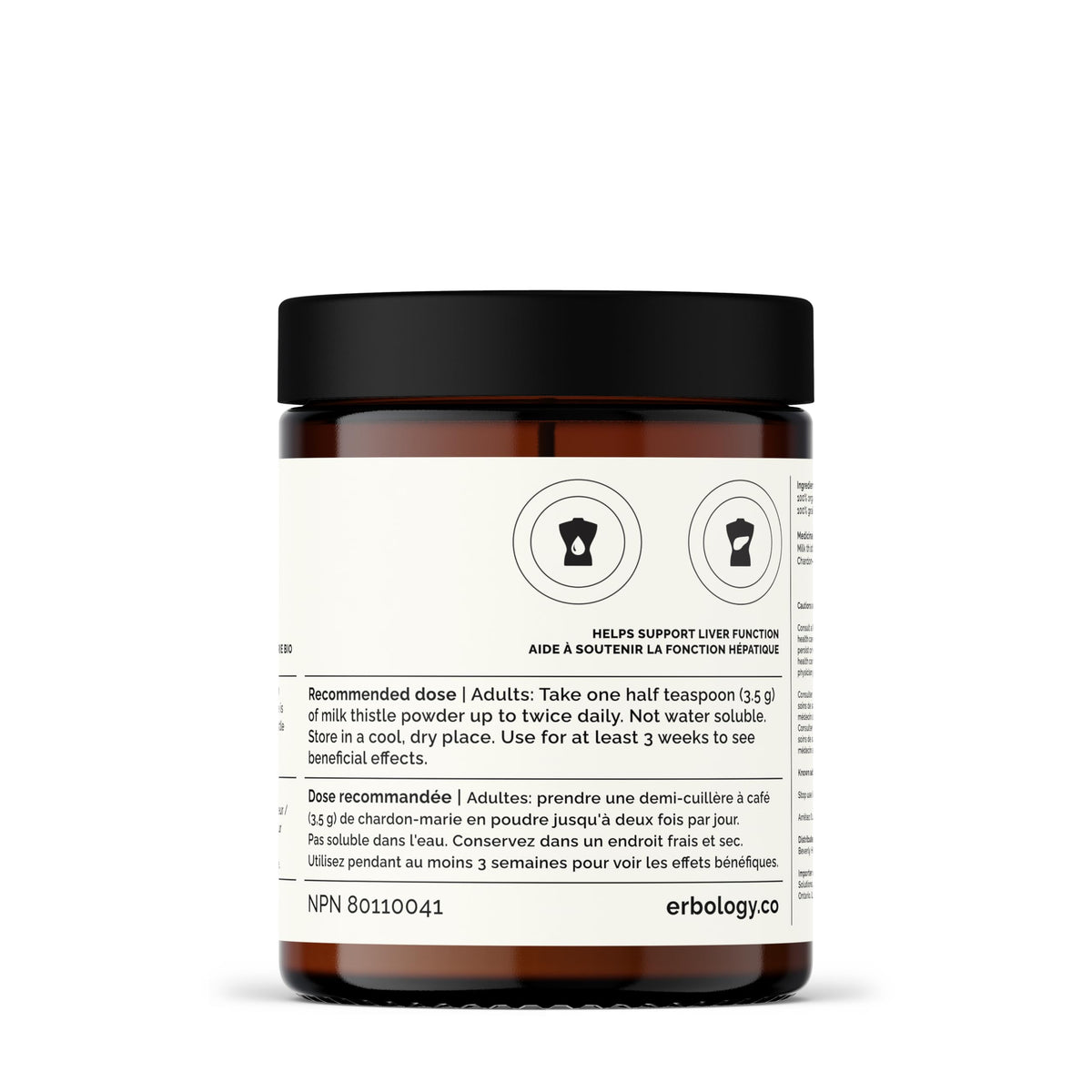 Poudre de chardon-marie dans un smoothie