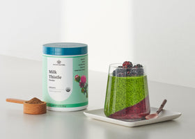 Poudre de chardon-marie Nature Restore dans un shaker