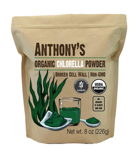Poudre de Chlorelle Bio Anthony's 240g vue de face
