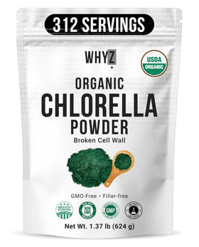 Poudre de Chlorelle Bio WHYZ vue avant avec emballage