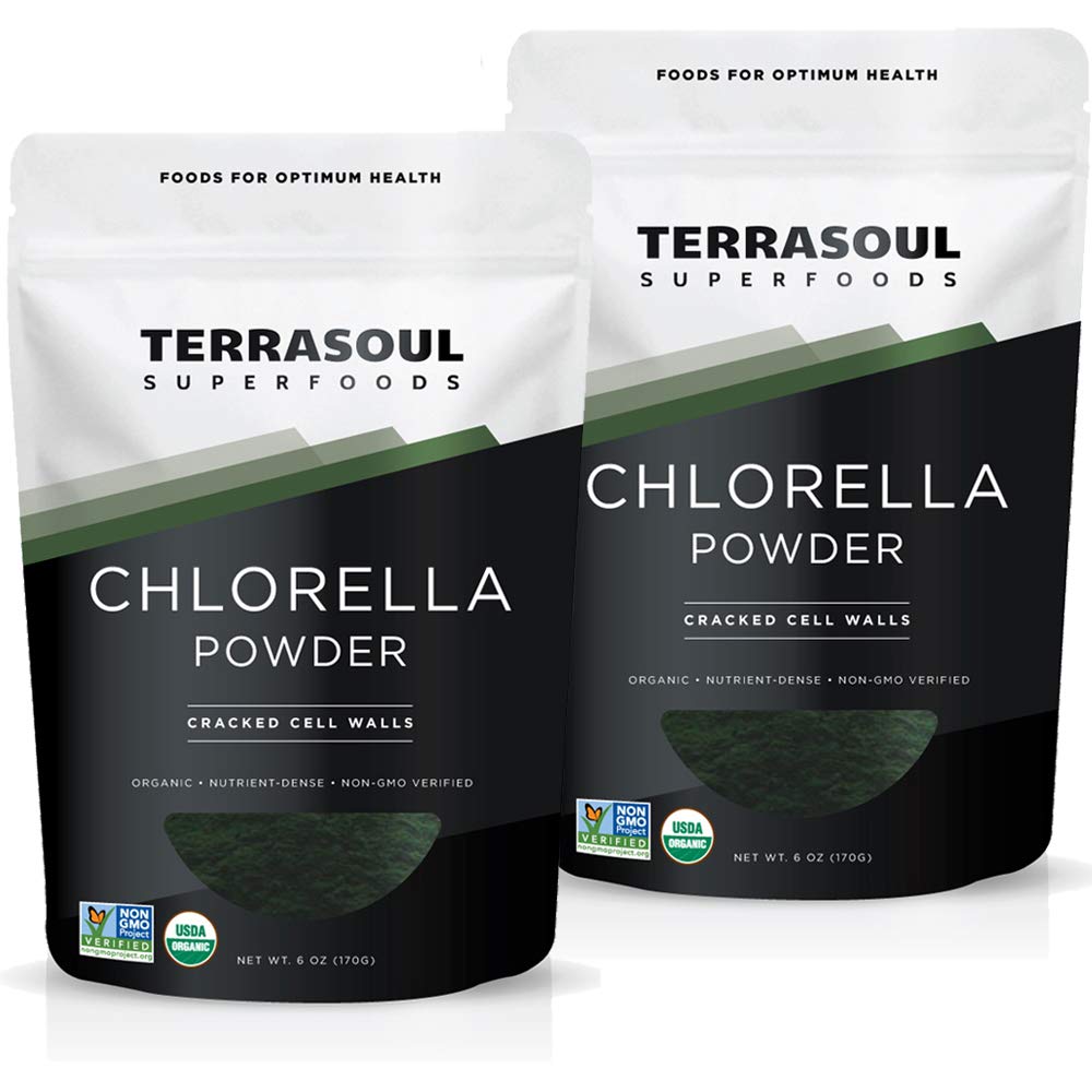 Poudre de chlorelle biologique Terrasoul Superfoods vue de face