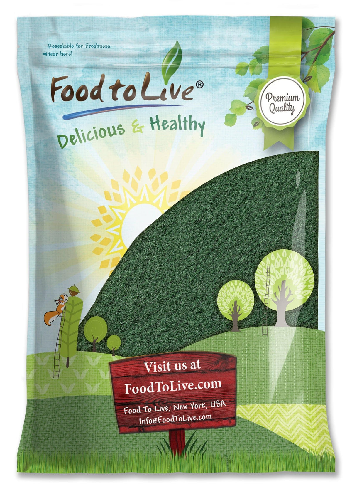 Poudre de chlorelle Food to Live 8 lb vue avant