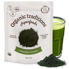 Poudre de chlorelle Organic Traditions 159g vue de face
