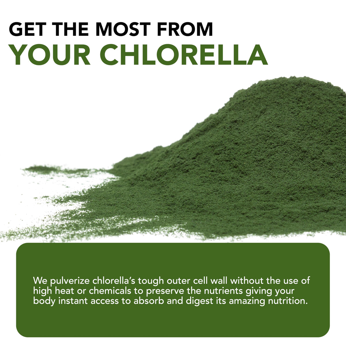 Poudre de chlorelle Sun Chlorella dans un smoothie