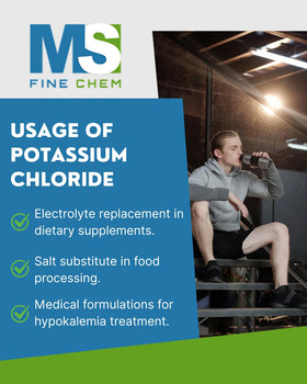 Poudre de chlorure de potassium MS Finechem dans un bol
