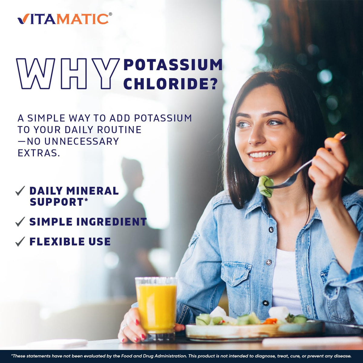 Poudre de Chlorure de Potassium Vitamatic sur une balance