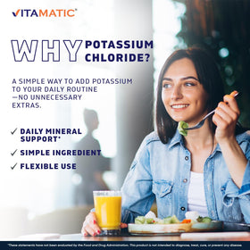 Poudre de Chlorure de Potassium Vitamatic sur une balance
