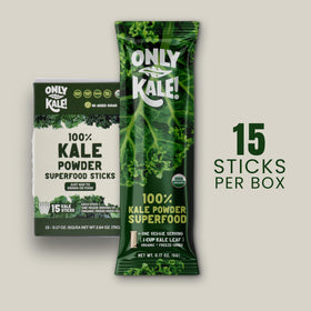 Poudre de chou frisé OnlyKale vue de côté avec sachets
