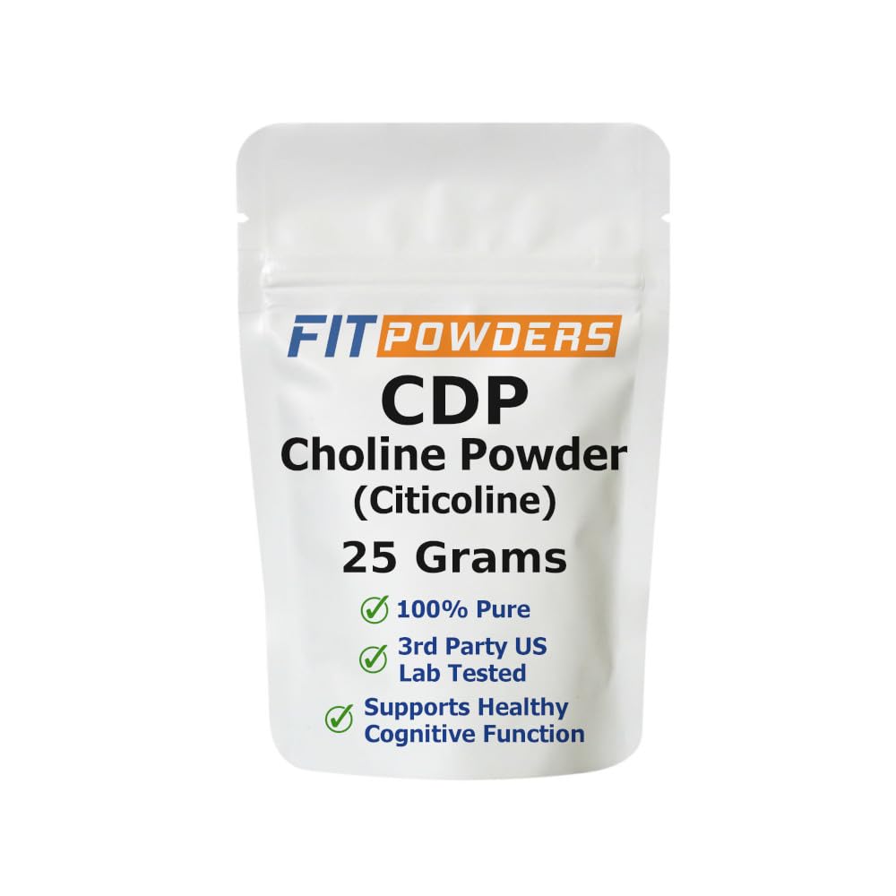 Poudre de Citicoline FitPowders 25g vue de face avec cuillère