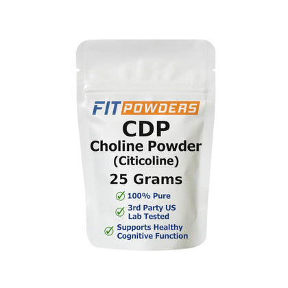 Poudre de Citicoline FitPowders 25g vue de face avec cuillère