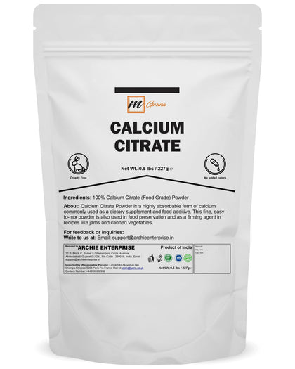 Poudre de citrate de calcium mGanna 240g vue de face