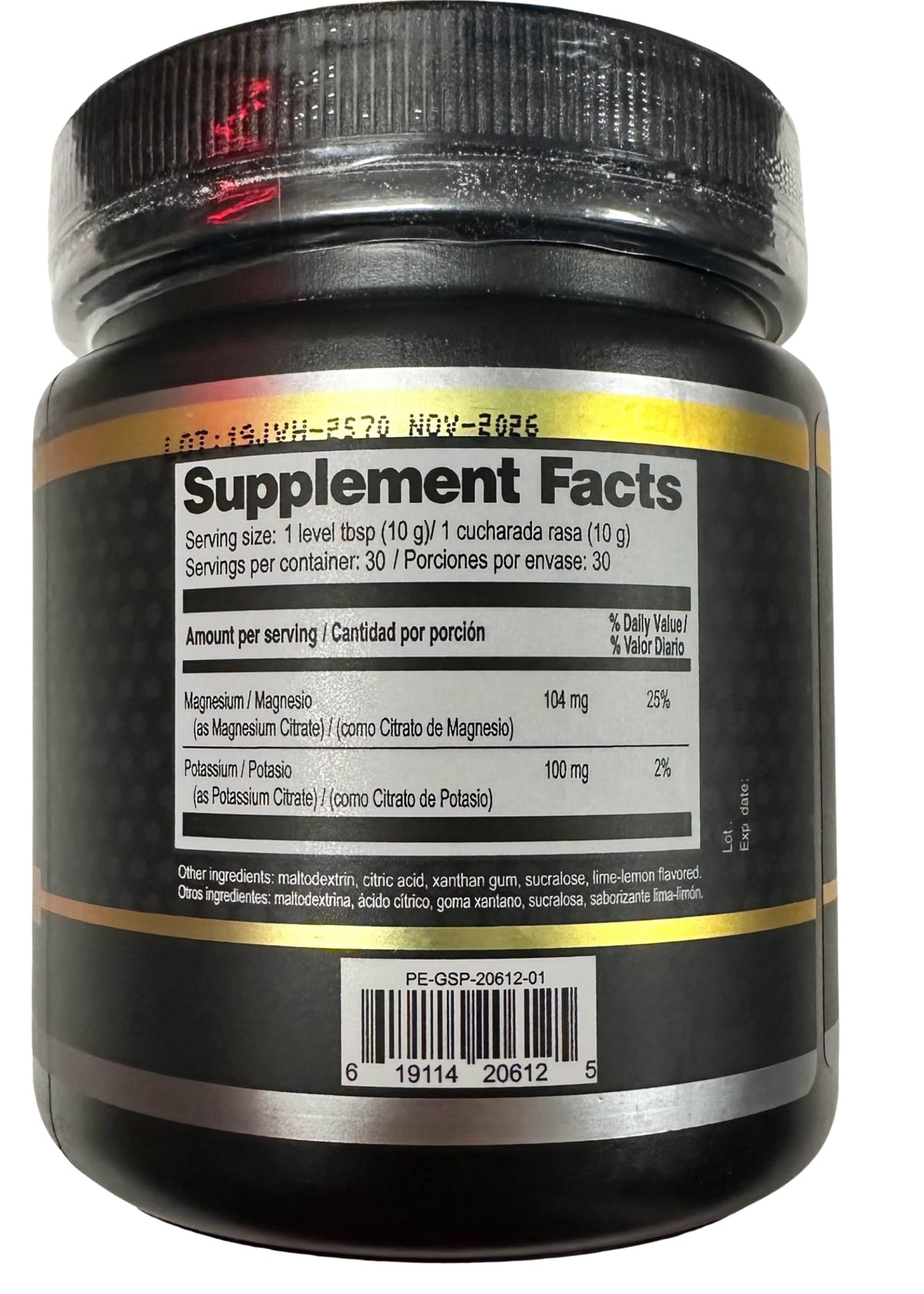 Poudre de citrate de magnésium et potassium Plantimex 300 g vue avant