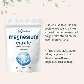 Poudre de citrate de magnésium Micro Ingredients avec smoothie