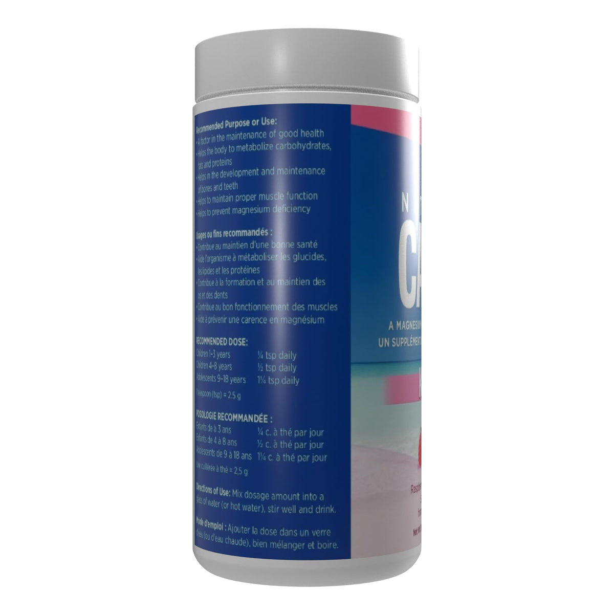 Poudre de citrate de magnésium Natural Calm avec des fruits