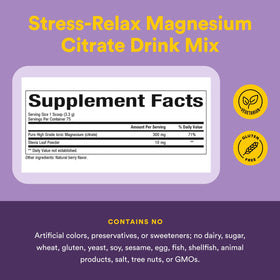 Poudre de citrate de magnésium Natural Factors avec cuillère doseuse