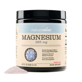 Poudre de citrate de magnésium NatureWise 325 mg saveur citron-fraise vue avant