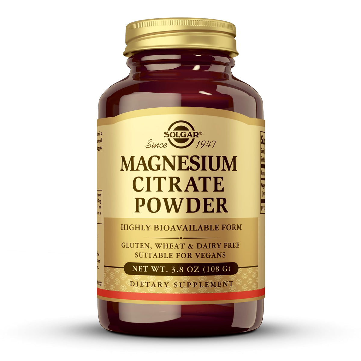 Poudre de Citrate de Magnésium Solgar vue de face