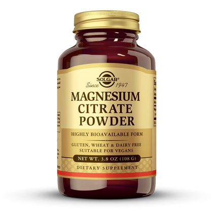 Poudre de Citrate de Magnésium Solgar vue de face