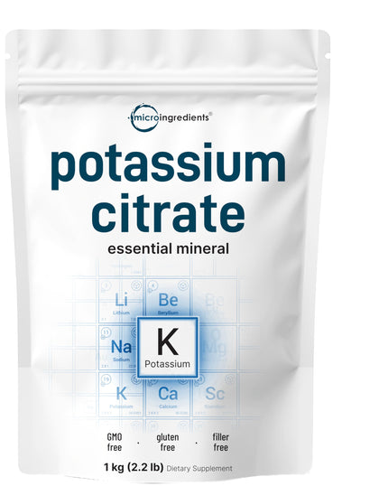 Poudre de citrate de potassium Micro Ingredients 1 kg vue avant