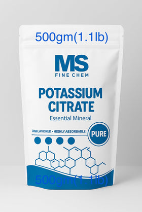 Poudre de citrate de potassium MS Finechem 500 g dans son emballage