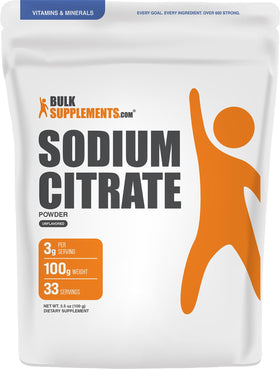 Poudre de citrate de sodium BulkSupplements 150g vue de face