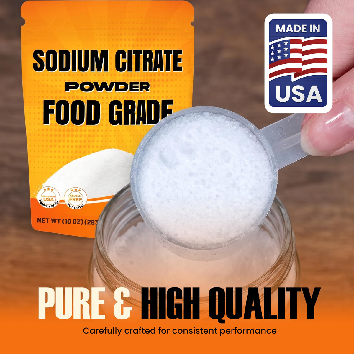 Poudre de citrate de sodium Fit Lane Nutrition 299g utilisée dans une recette de fromage